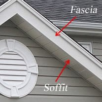 Diagram showing soffit and fascia