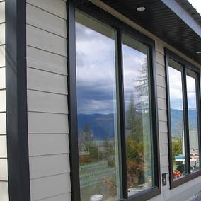 Hardi Siding with Black window trims and black corners