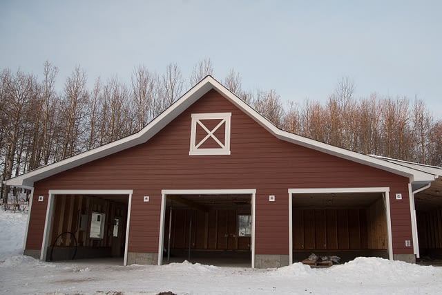 James Hardie plank with hardie trims on a barn