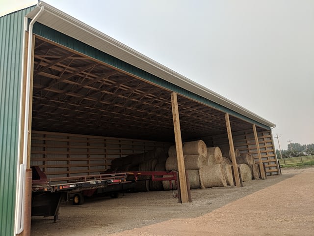 104 foot gutter on barn
